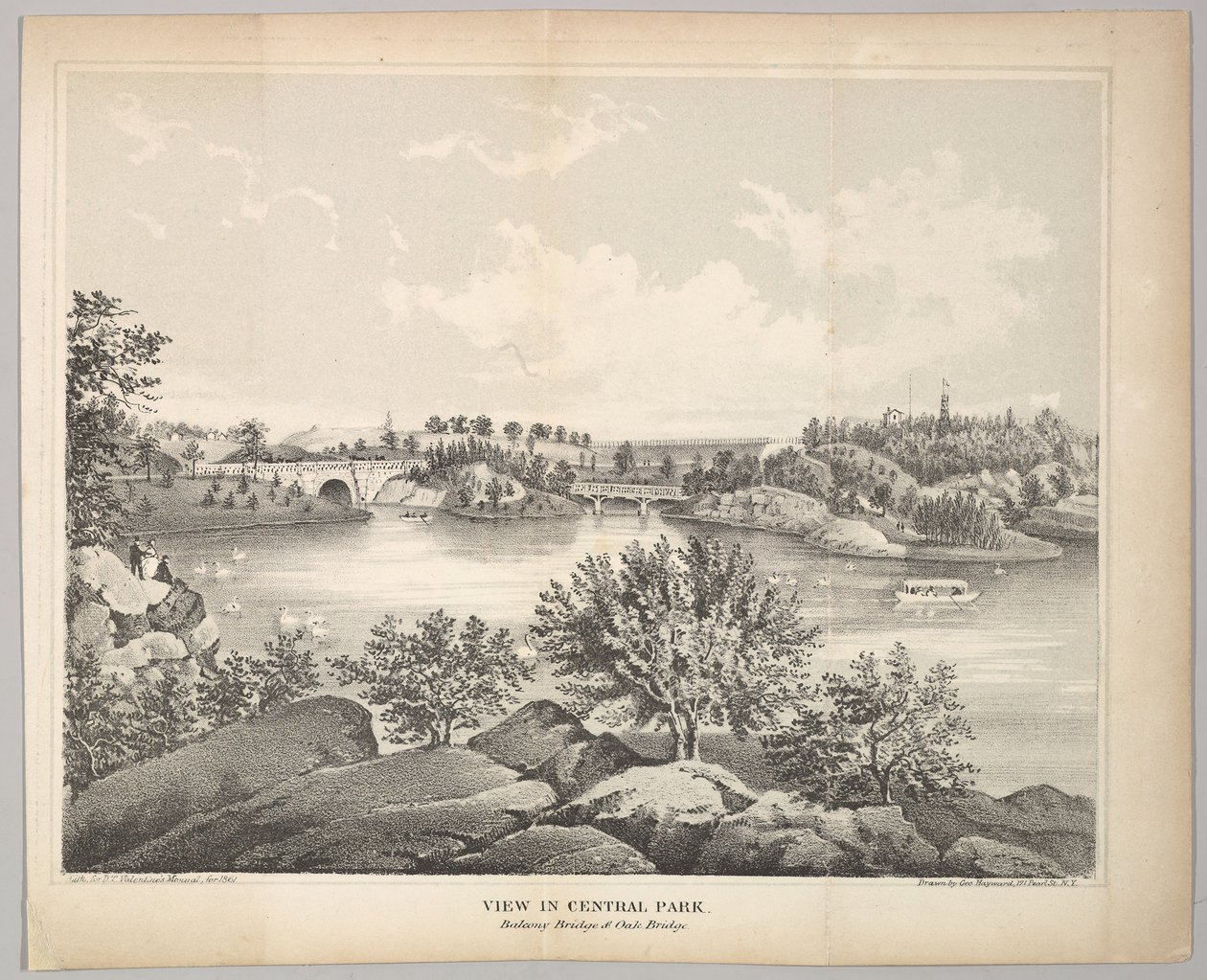 Balkon Köprüsü ve Oak Bridge Sevgililer El Kitabı, 1861 ile Central Park
