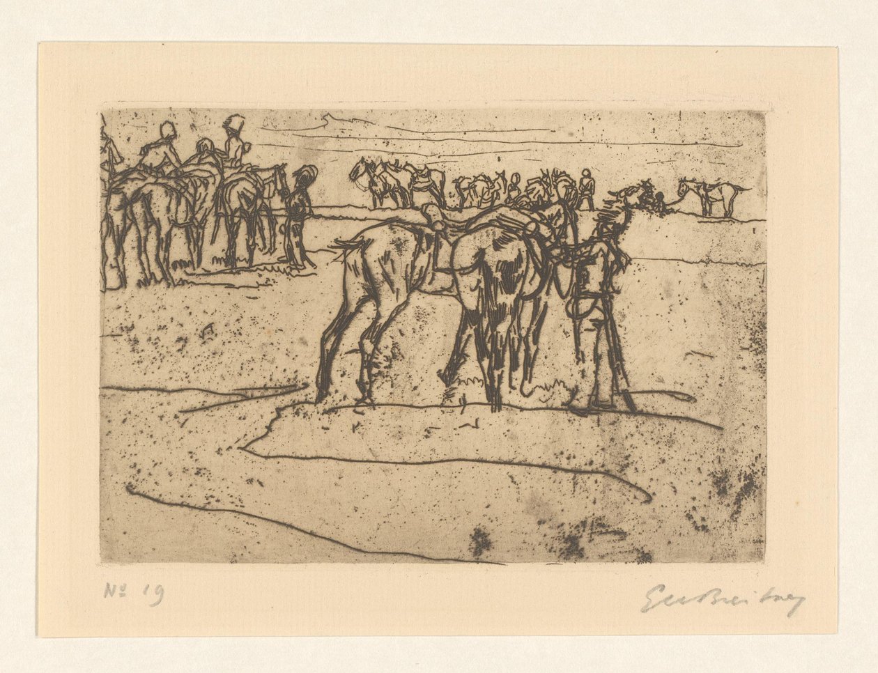 Dinlenme Süvari by George Hendrik Breitner (signed by artist)