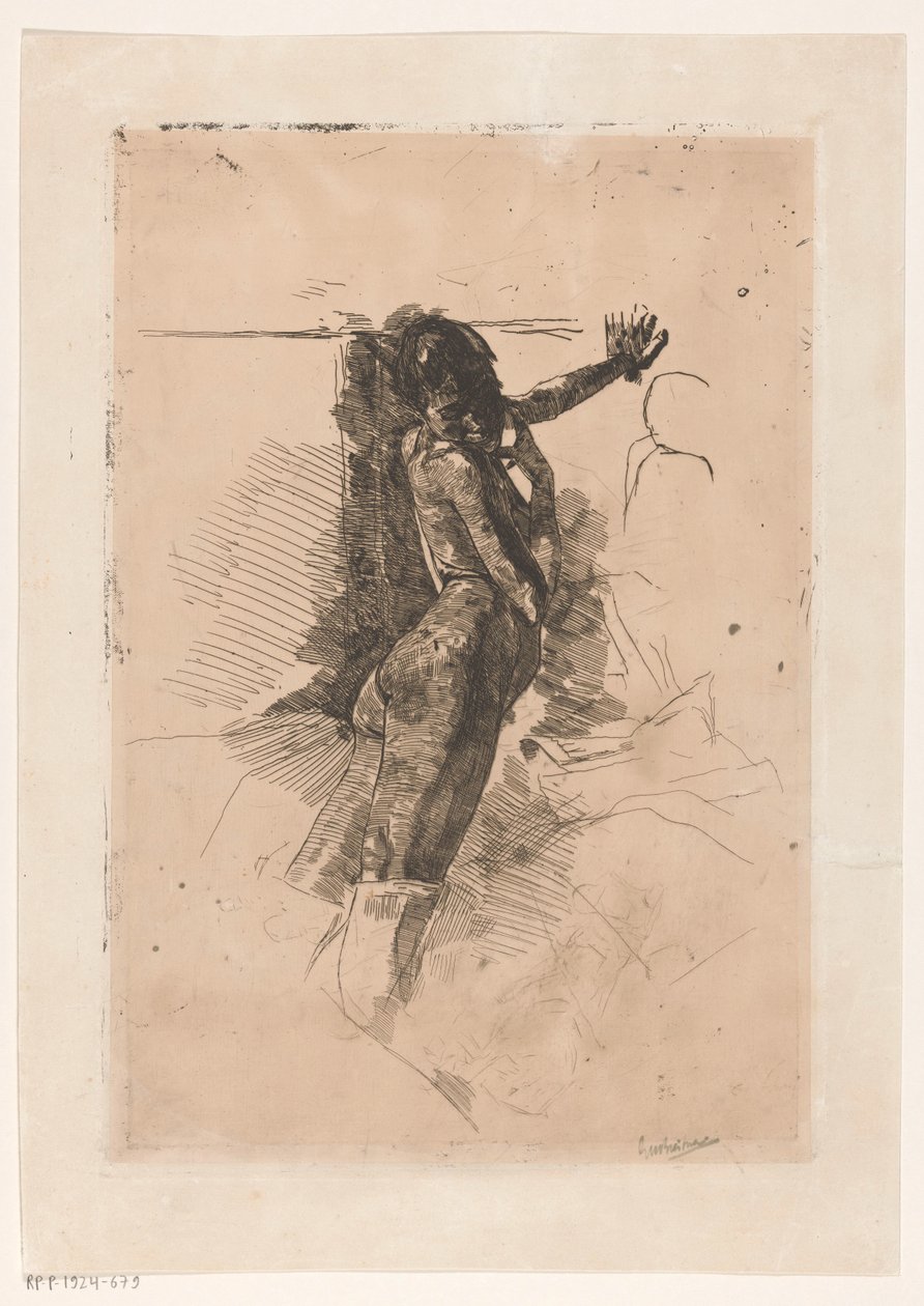 çıplak kadın by George Hendrik Breitner (signed by artist)