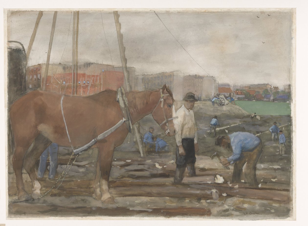 Amsterdam'da şantiye Oud-West by George Hendrik Breitner