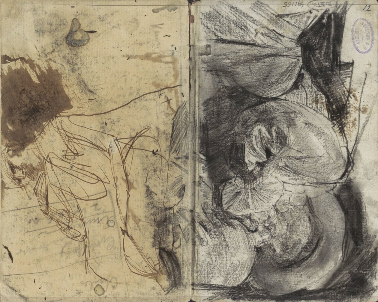 17. yüzyıl kıyafetleri içinde içki içen adam ve oturan bir adam by George Hendrik Breitner