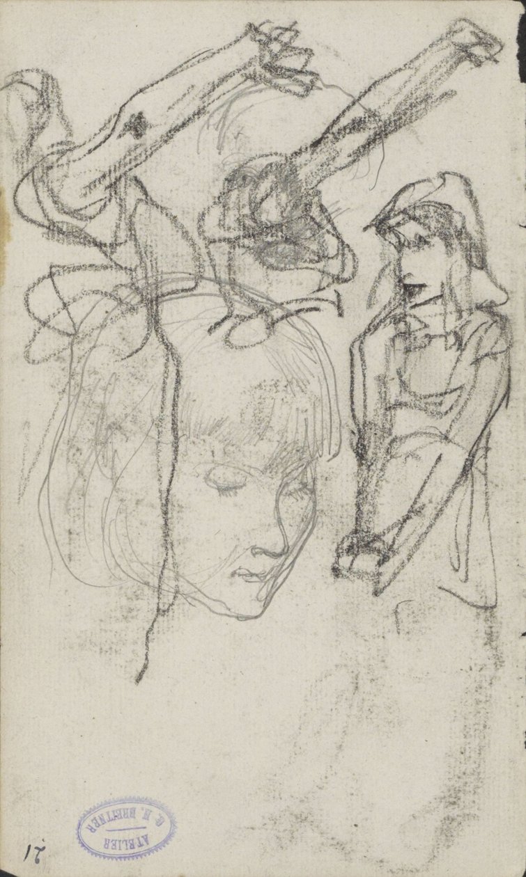 Kadınlarla çalışma sayfası by George Hendrik Breitner