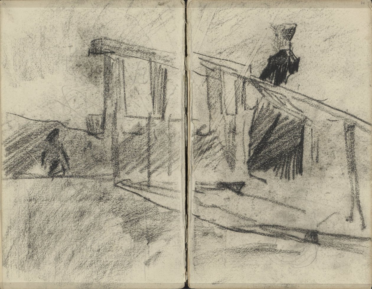 Kadın, muhtemelen bir köprüde by George Hendrik Breitner