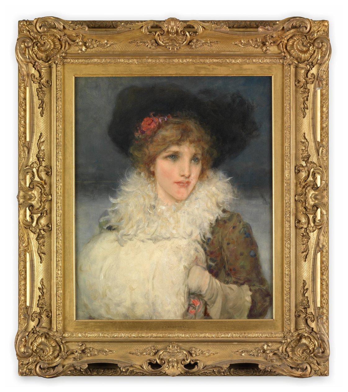 Kadın, yarım boy (Tuval üzerine yağlı boya) by George Henry Boughton