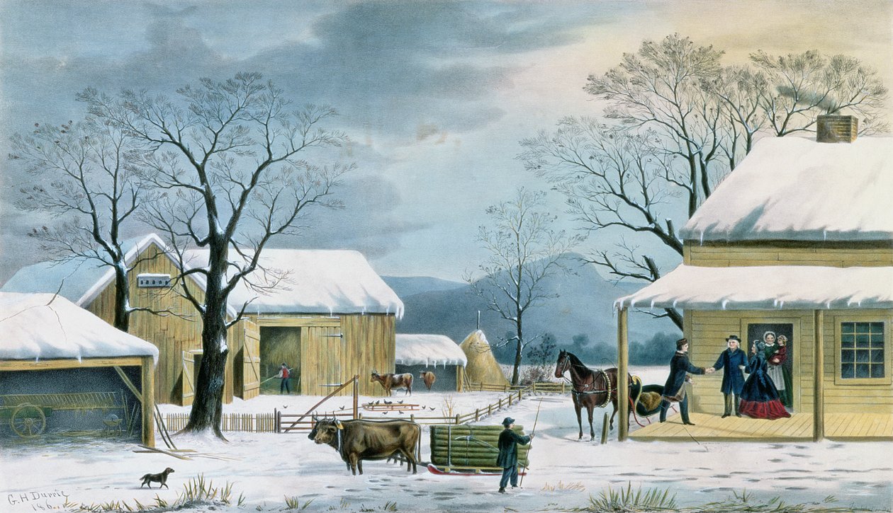 Home to Thanksgiving, engraved by J. Schulfer, pub. by Currier and Ives, 1867  by George Henry Durrie
