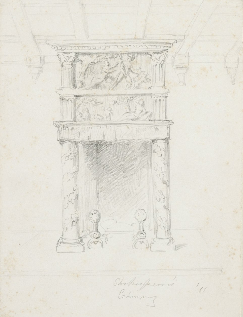 Shakespeares Chimney, 1866 (graphite on cream wove paper) by George Henry Hall