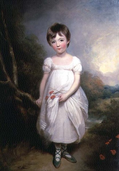 Beyaz elbiseli genç bir kızın portresi by George Henry Harlow