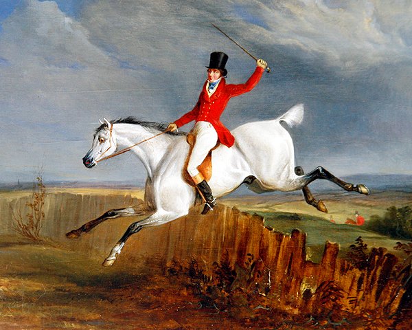 Gri avcısındaki beyefendi (panelde yağ) by George Henry Laporte