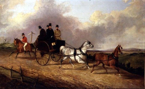 Beyler bir at arabasıyla çizilmiş by George Henry Laporte
