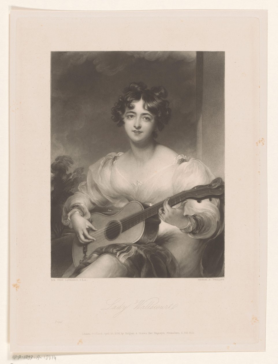 Portret van Elizabeth Black Lady Wallscourt (nesne üzerindeki başlık) by George Henry Phillips