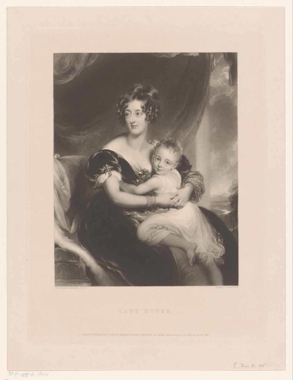 Portret van Georgiana Agar-Ellis Lady Dover (nesne üzerindeki başlık) by George Henry Phillips