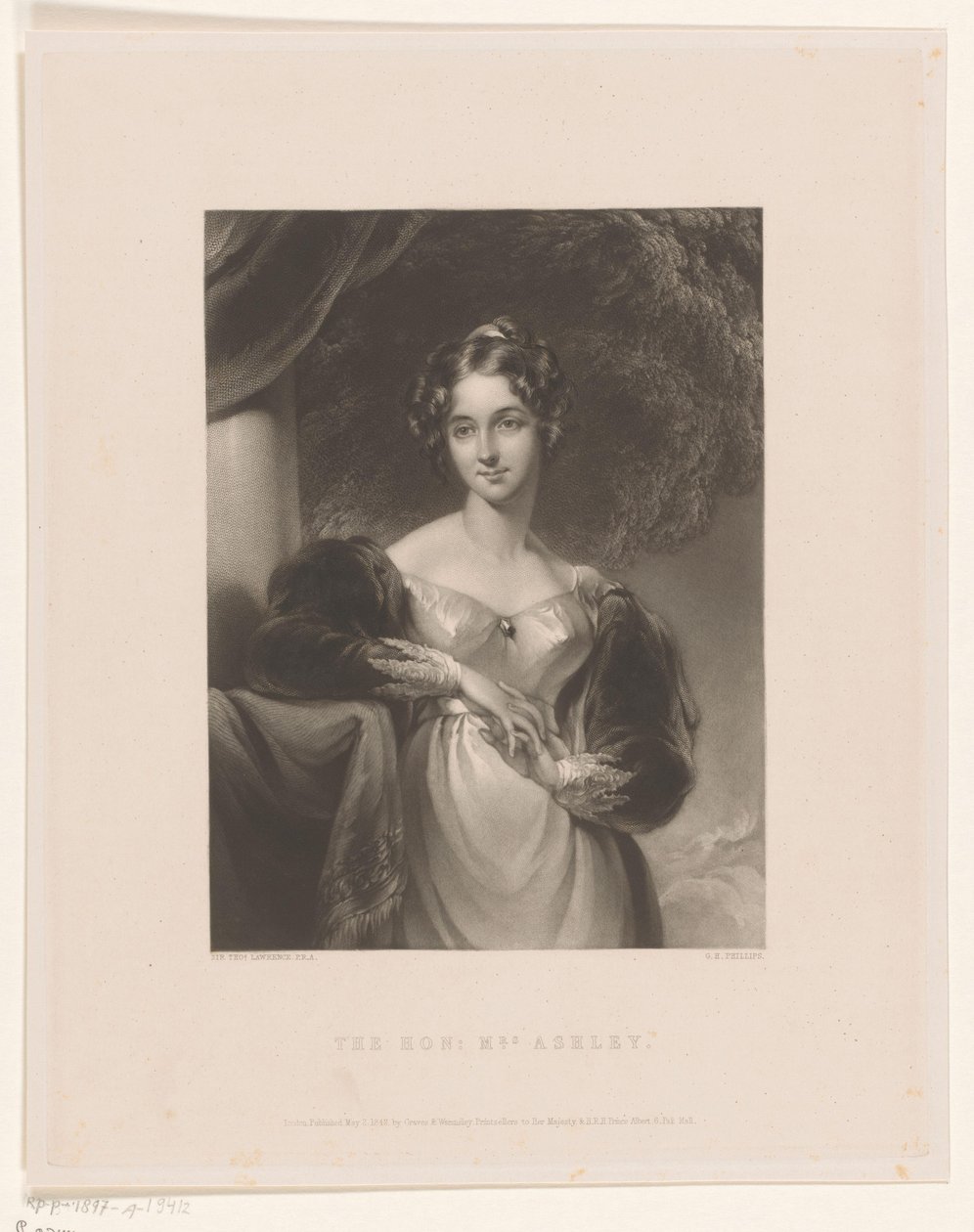 Portret van Maria Anne Ashley Hon. Bayan Ashley (nesnedeki başlık) by George Henry Phillips
