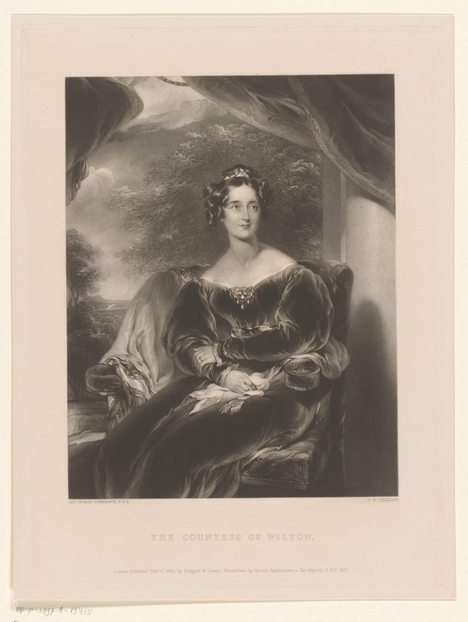 Portret van Mary Margaret Stanley Wilton Kontesi (nesne üzerindeki başlık) by George Henry Phillips