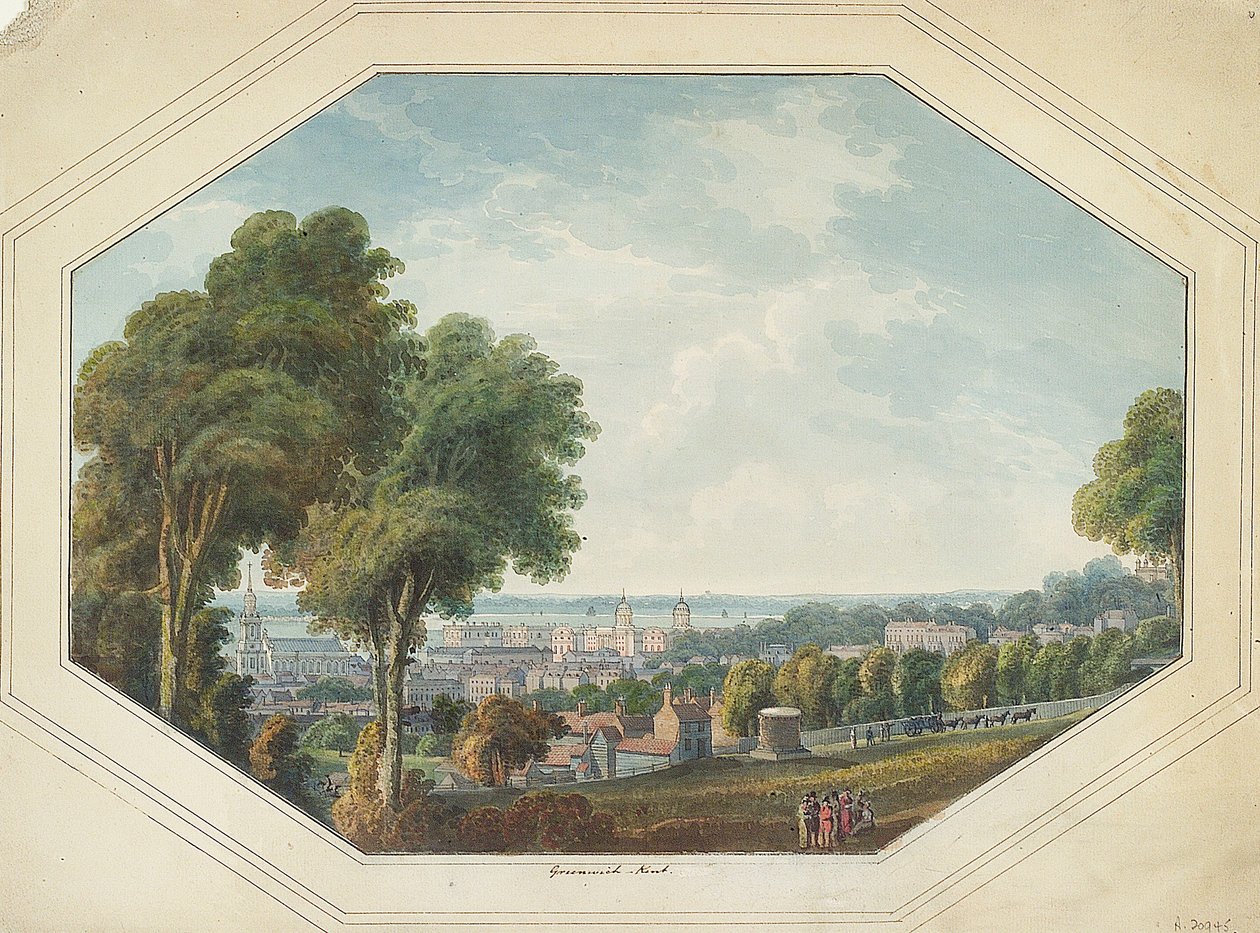 Noktadan Greenwich, c.1820 (suluboya) by George Heriot