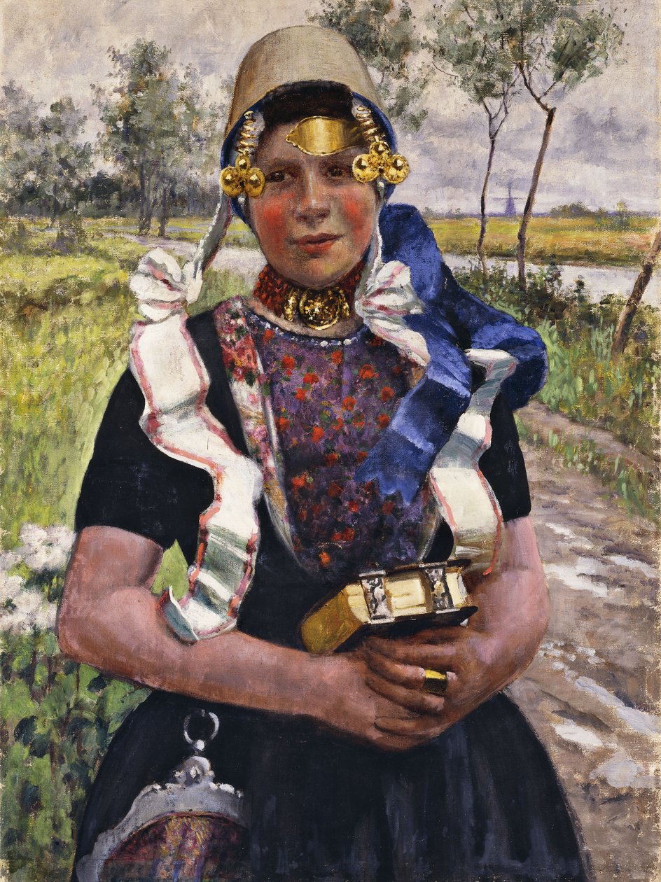 Dutch Finery, Bir Marken Kızı, by George Hitchcock
