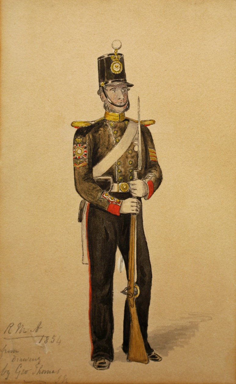 Kraliyet Deniz Topçu Astsubay Çavuş, 1854 (kağıt üzerinde wc) by George Housman Thomas