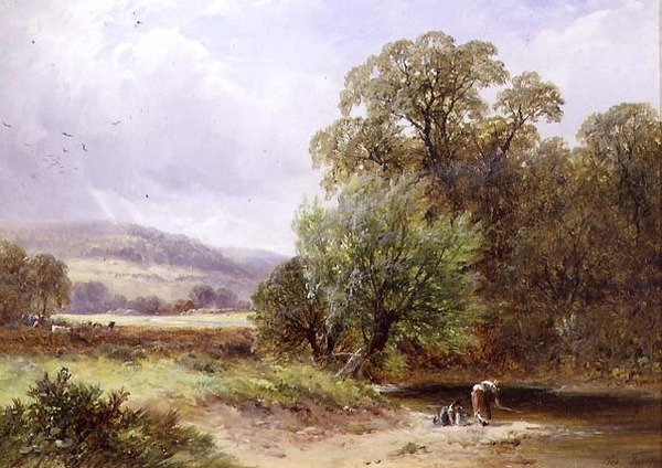 Barrow yakınlarında bir dere (tuval üzerine yağlı boya) by George II Turner