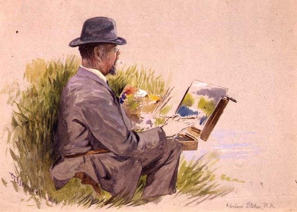 Adrian Stokes, R.A. işte (sulu boya) by George Jackson Flemwell