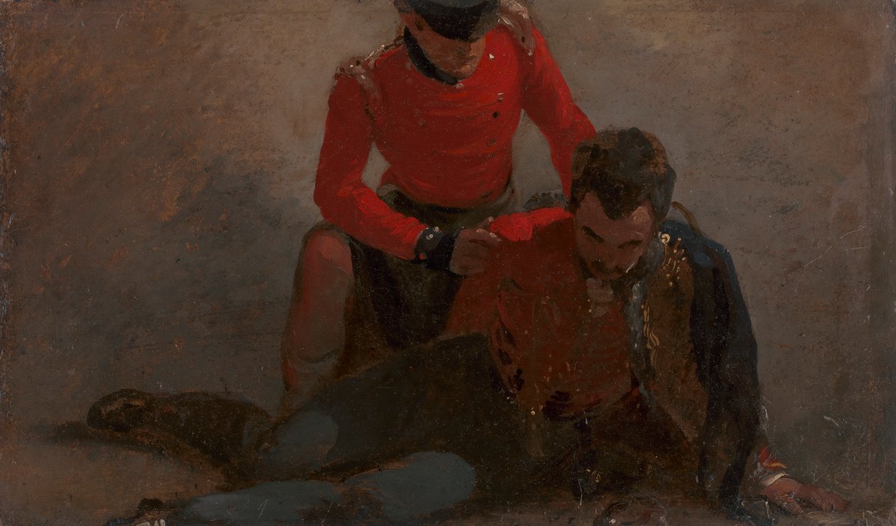 7. Hussars Generaline Katılan 42. Bir Dağlı, muhtemelen Uxbridge'in ilk kontu Henry William Bayly, daha sonra Anglesey'in ilk Markisi: 'Waterloo Savaşı' için bir çalışma by George Jones