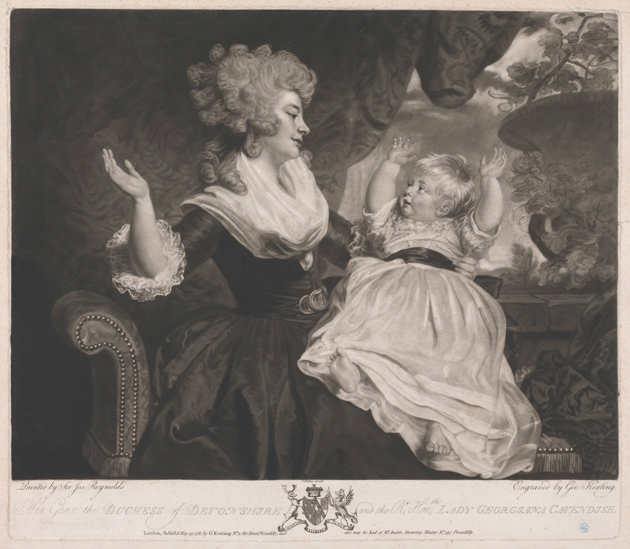 Ekselansları Devonshire Düşesi ve Rt Honble Leydi Georgiana Cavendish by George Keating