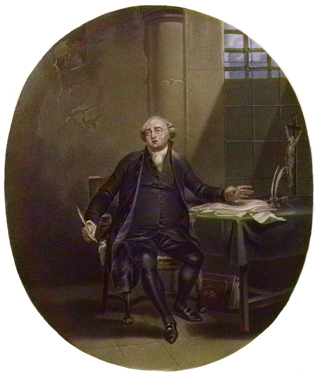 Louis XVI (1754-93, Tapınak 1792 - Louis XVI, Fransa Kralı) by George Keating