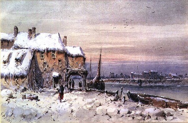 Kış Dondurucuda Nehir Kenarı Evi by George Knox