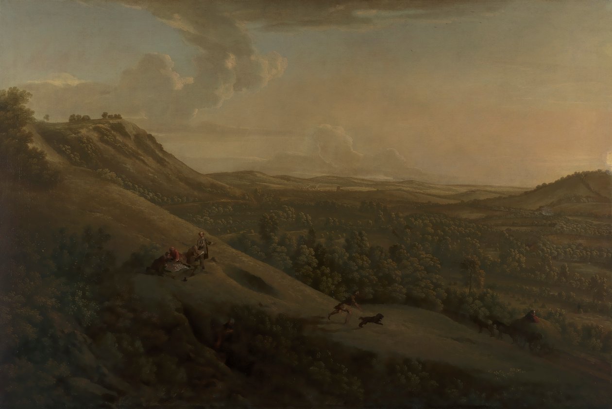 Box Hill, Surrey, uzakta Dorking ile by George Lambert