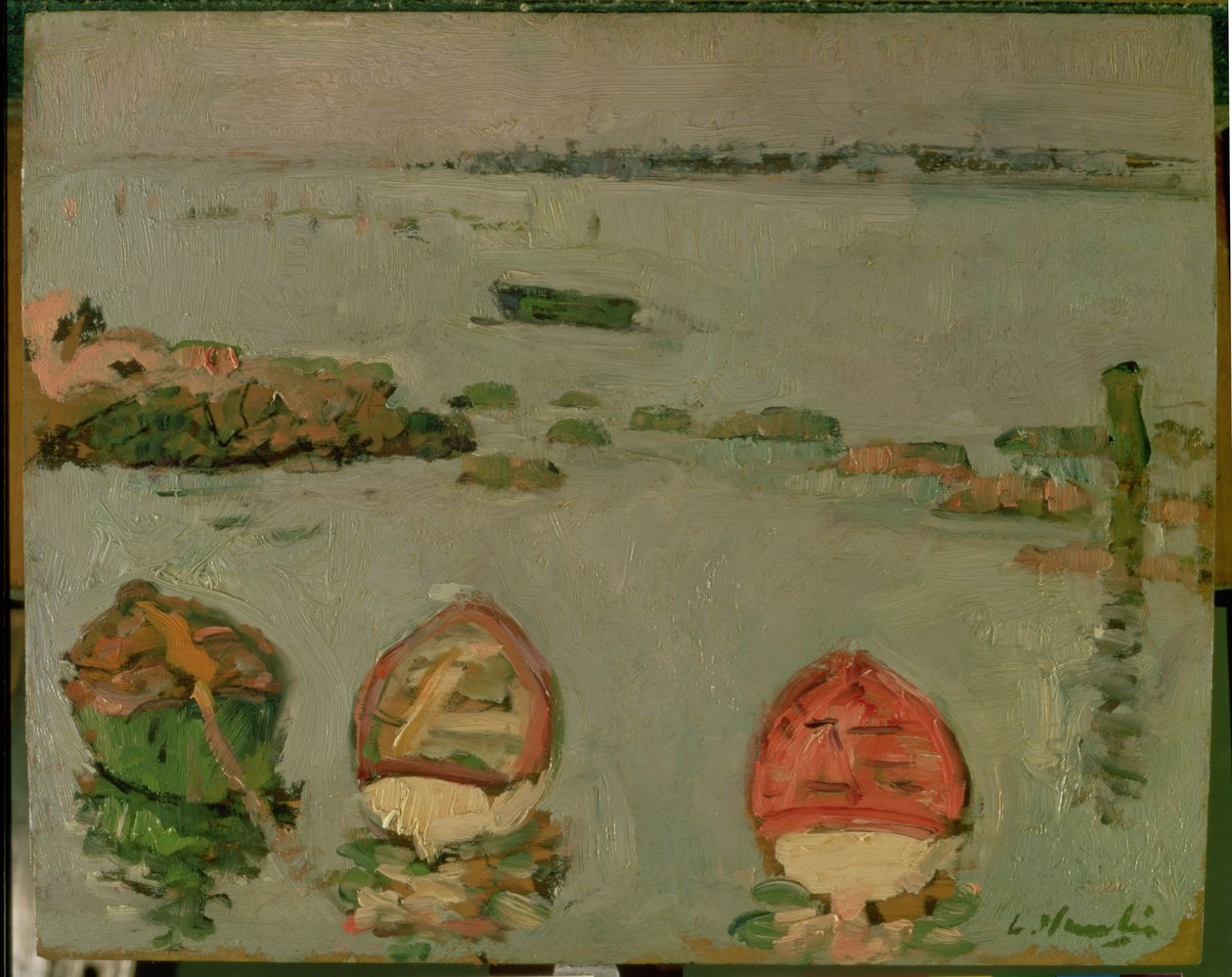 Tekneler, Aşağı Largo, Fife by George Leslie Hunter