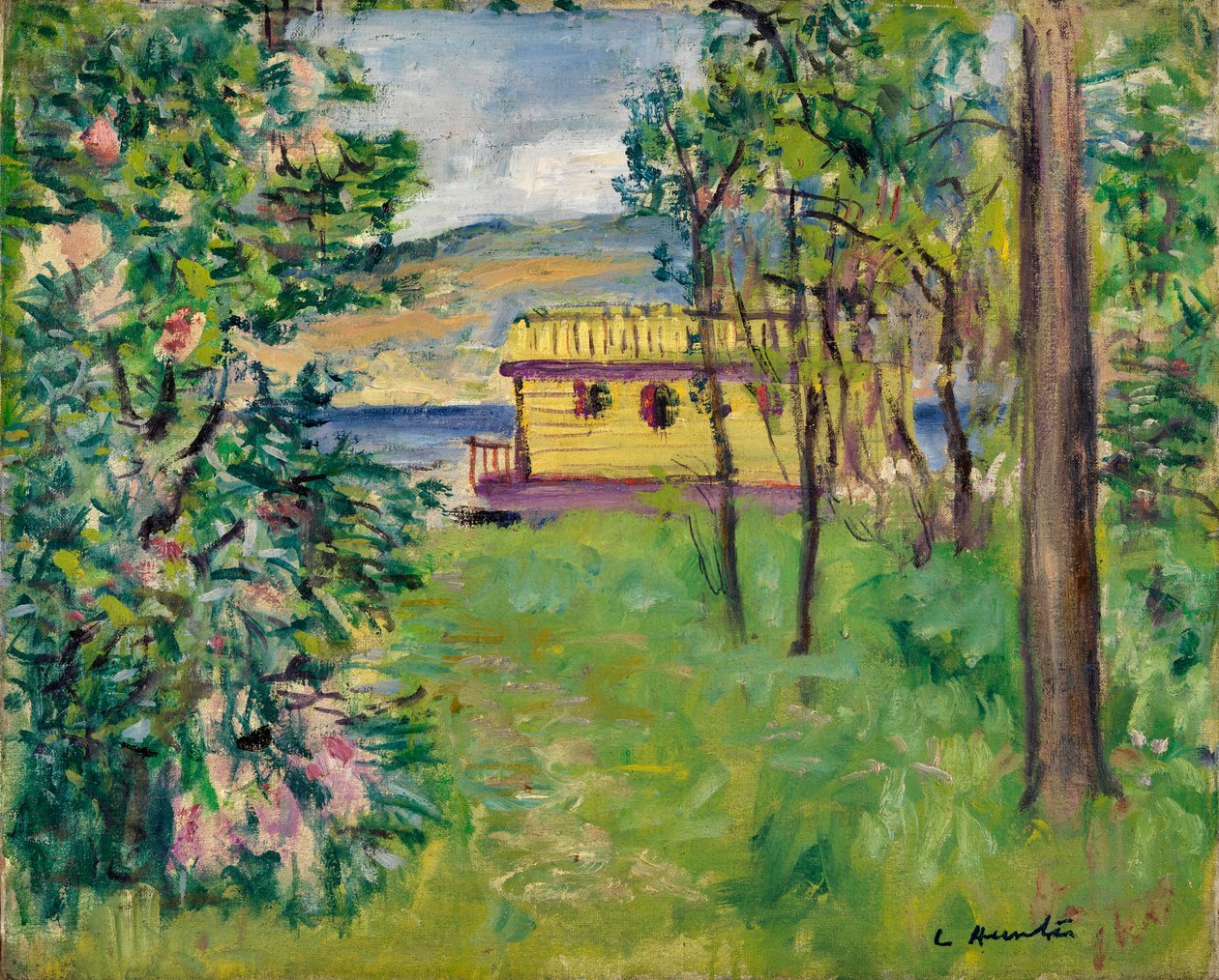 Tekne Ev, Loch Lomond, 1924-31 dolayları (tuval üzerine yağlı boya) by George Leslie Hunter