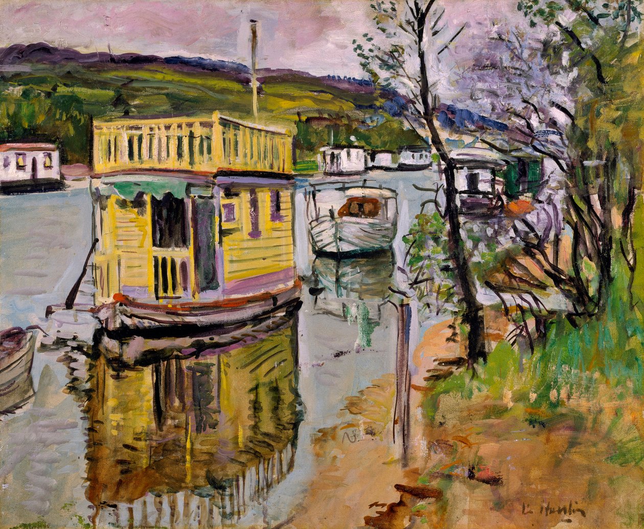 Yüzen evler, Loch Lomond (tuval üzerine yağlı boya) by George Leslie Hunter