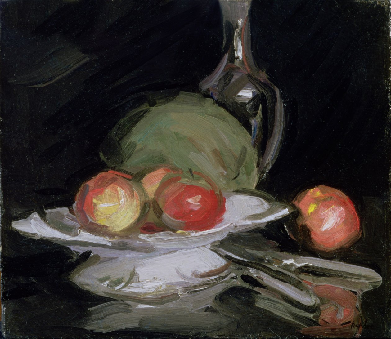 Natürmort Kase Meyve, Kavun ve Sürahi by George Leslie Hunter