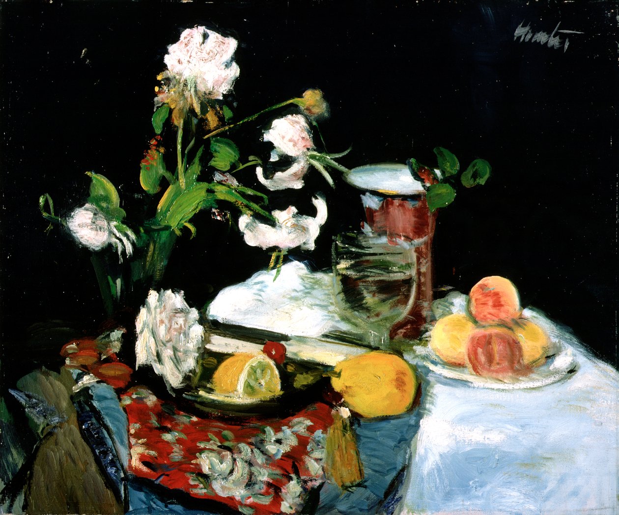 Natürmort, c.1918 (tuval üzerine yağlı boya) by George Leslie Hunter