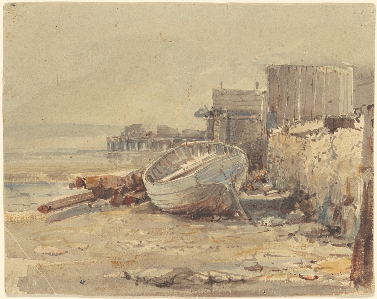 karaya oturmuş gemi by George Loring Brown