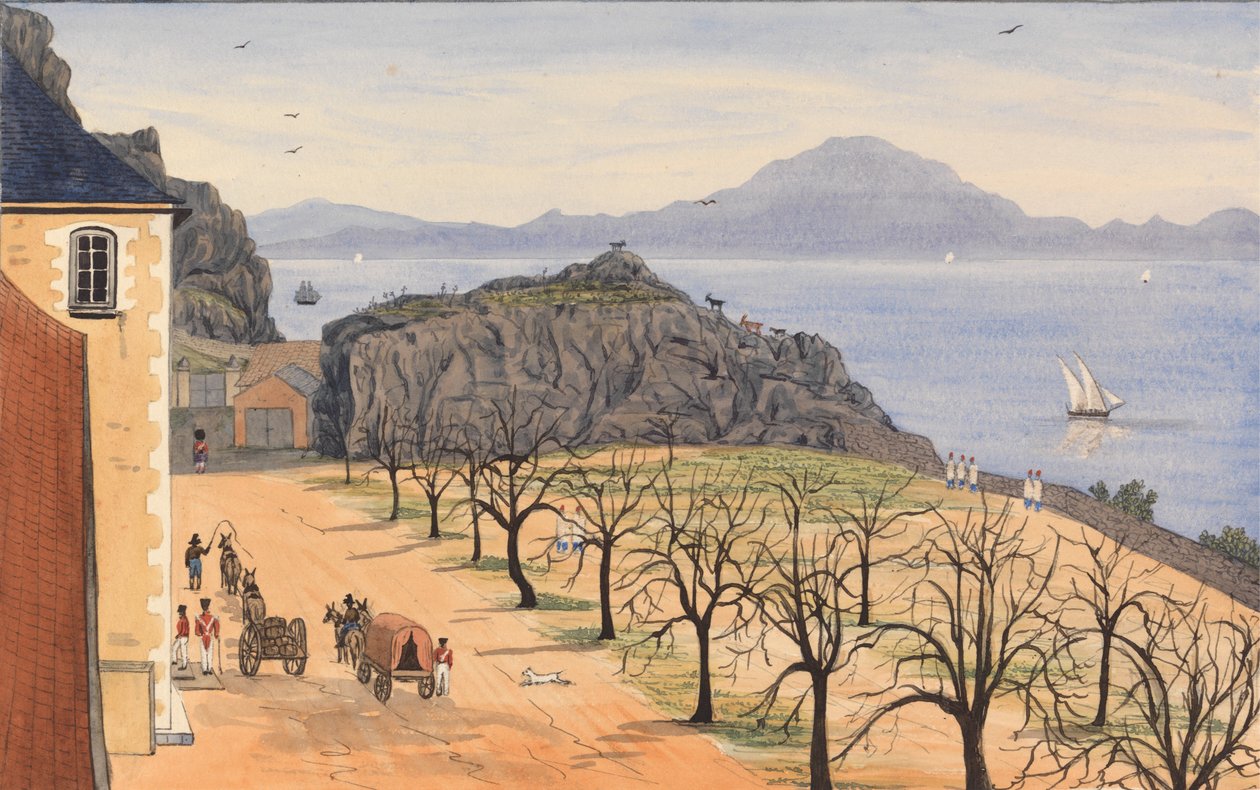 Gilbraltar'daki Hastaneden Afrika Dağları by George Lothian Hall