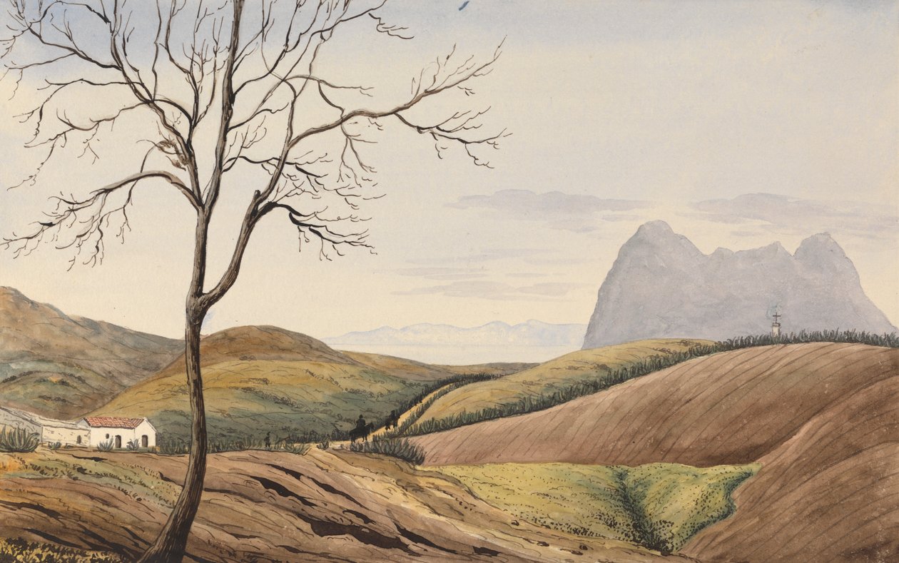 San Roque'daki Alameida'dan Cebelitarık Kayası by George Lothian Hall