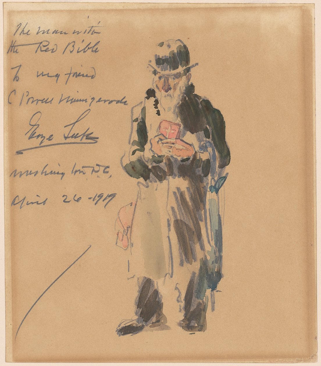 Kırmızı İncilli Adam by George Luks