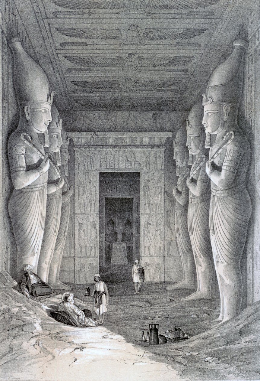 Büyük Tapınağın içi, Abu Simbel, 19. yüzyıl by George Moore