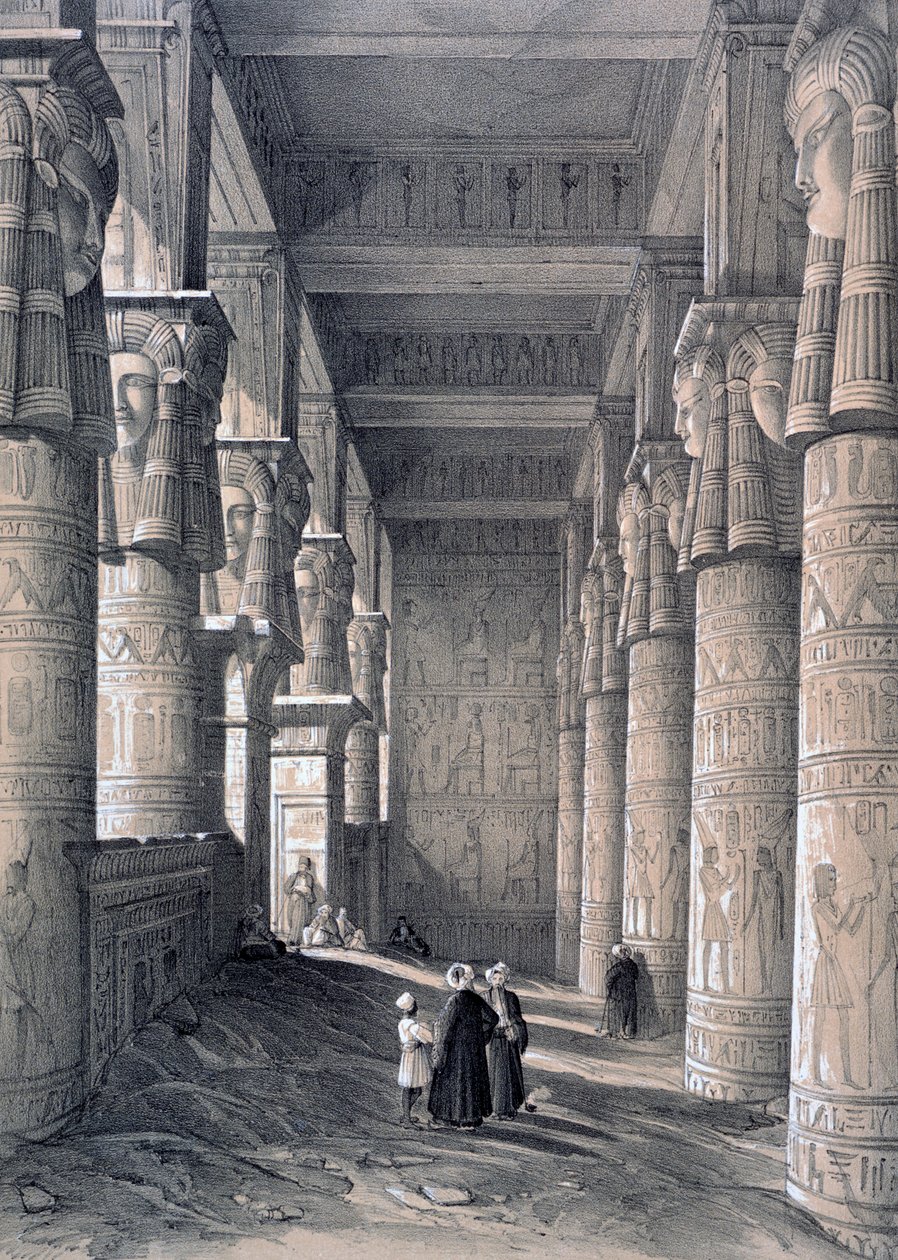 Büyük Tapınağın İçi, Denderah, Mısır, 1843 by George Moore