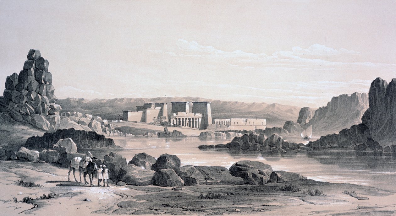 Philae, Güneye Bakış, Mısır, 1843 by George Moore