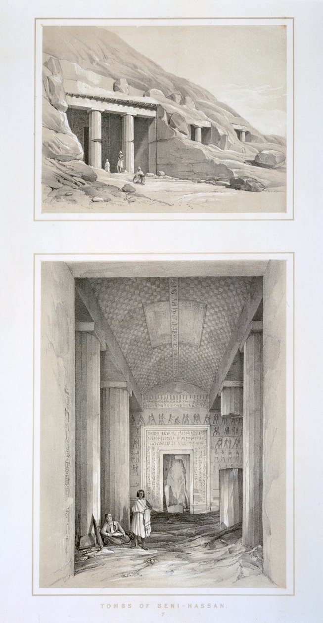 Beni-Hassan Mezarları, Mısır, 19. yüzyıl by George Moore