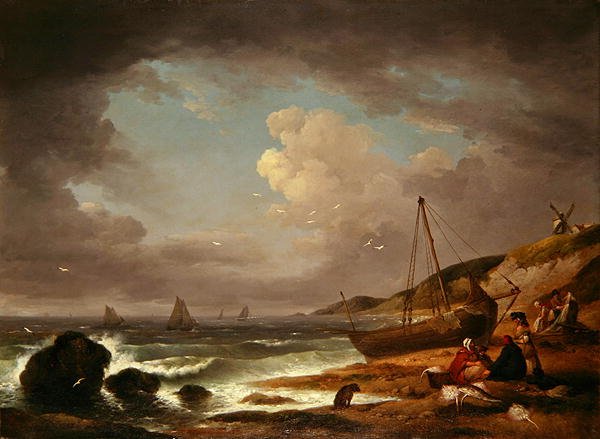Erkeklerin Tekne Tamir Ettiği Sahil Manzarası (tuval üzerine yağlı boya) by George Morland