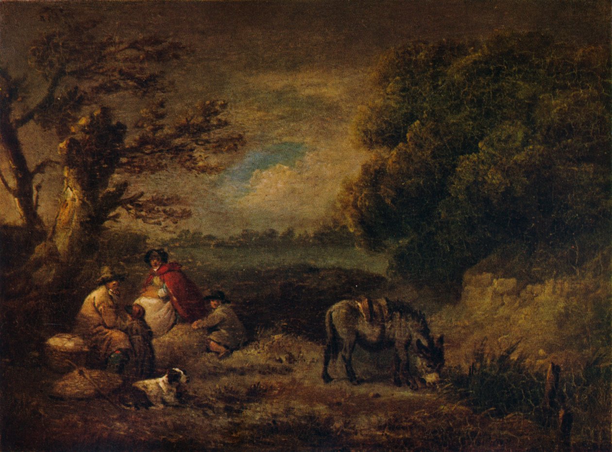 Eşekle dinlenen çingeneler, 1795 by George Morland