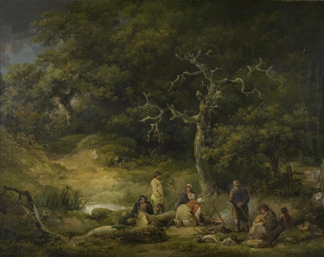 Manzaradaki Çingeneler, c.1790 (tuval üzerine yağlı boya) by George Morland