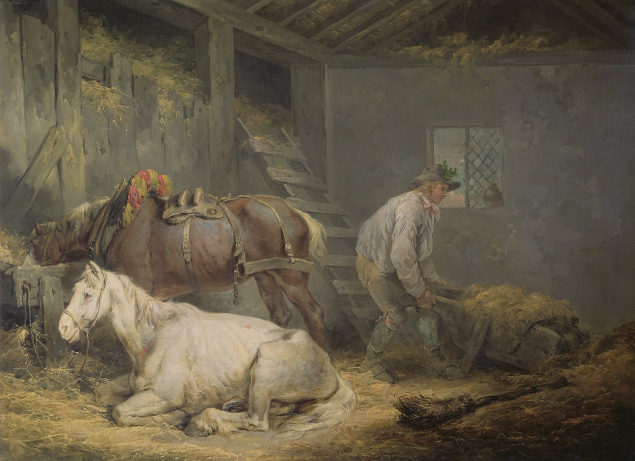 Ahırdaki Atlar, 1791 by George Morland