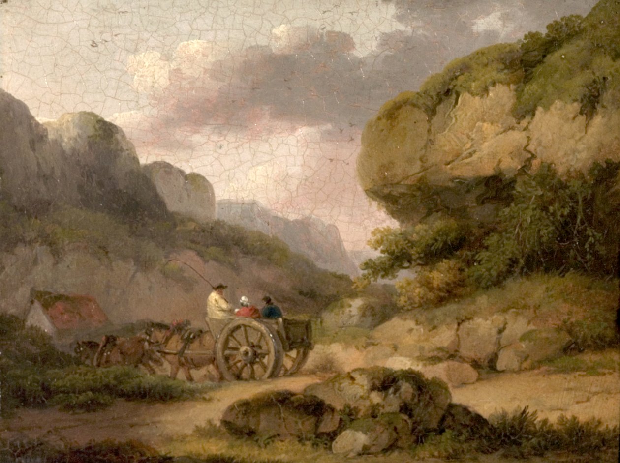 Atlar, Araba ve Figürler ile Manzara by George Morland