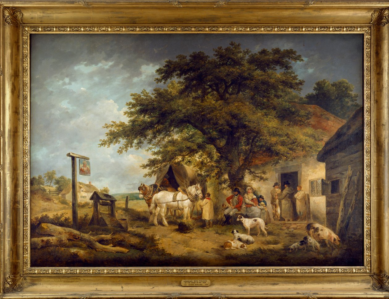 Bir hanın kapısında figürlerin olduğu manzara (tuval üzerine yağlı boya) by George Morland