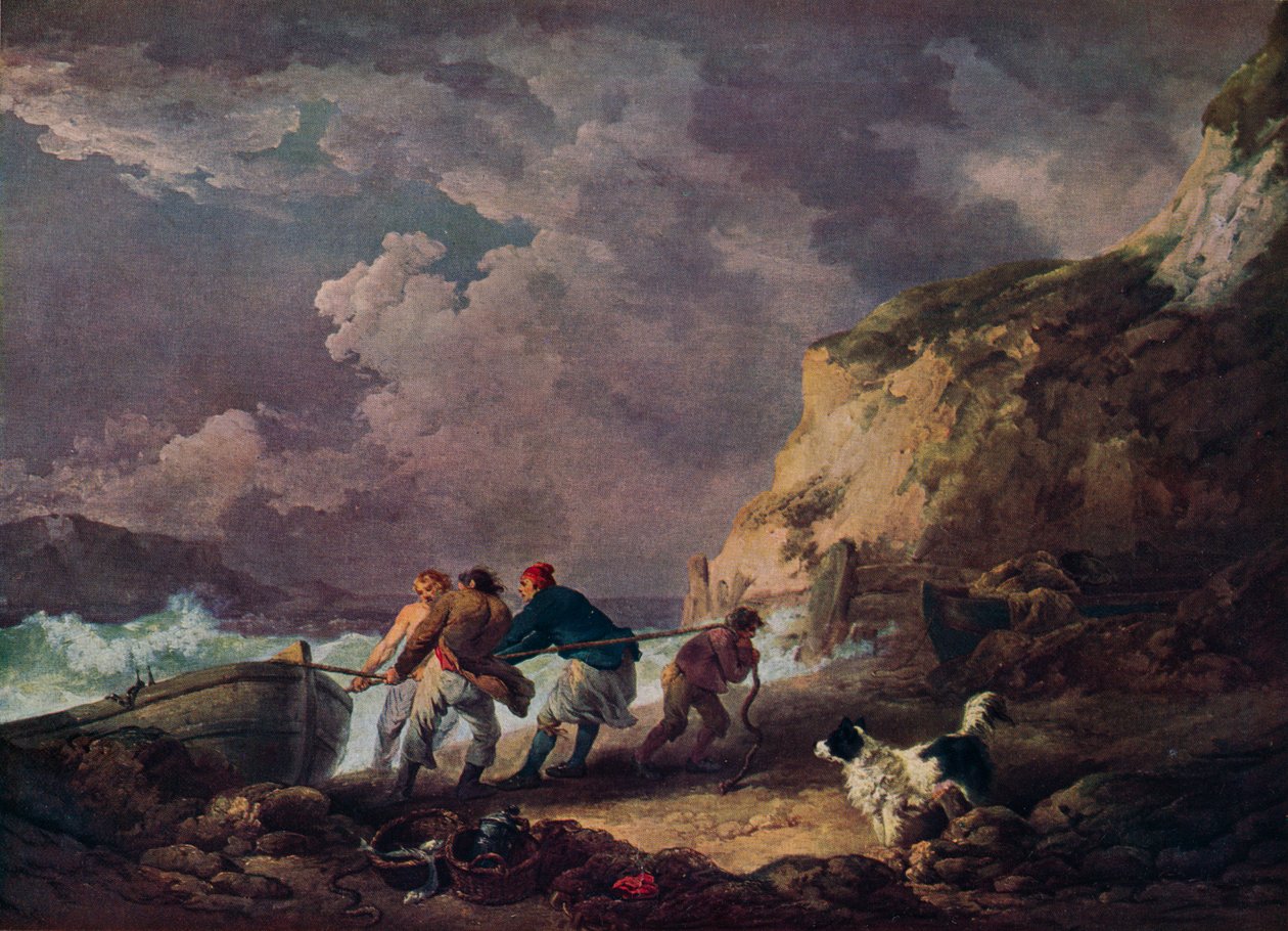 Deniz Kıyısı: Teknede Çeken Balıkçılar, 1791. by George Morland