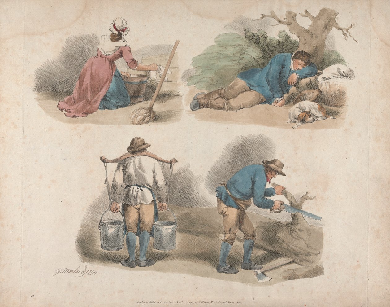 Beşli Set: İşçi Çalışmaları by George Morland