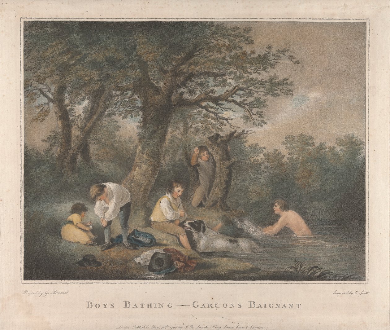 Dörtlü Set: Banyo Yapan Erkek Çocuklar by George Morland