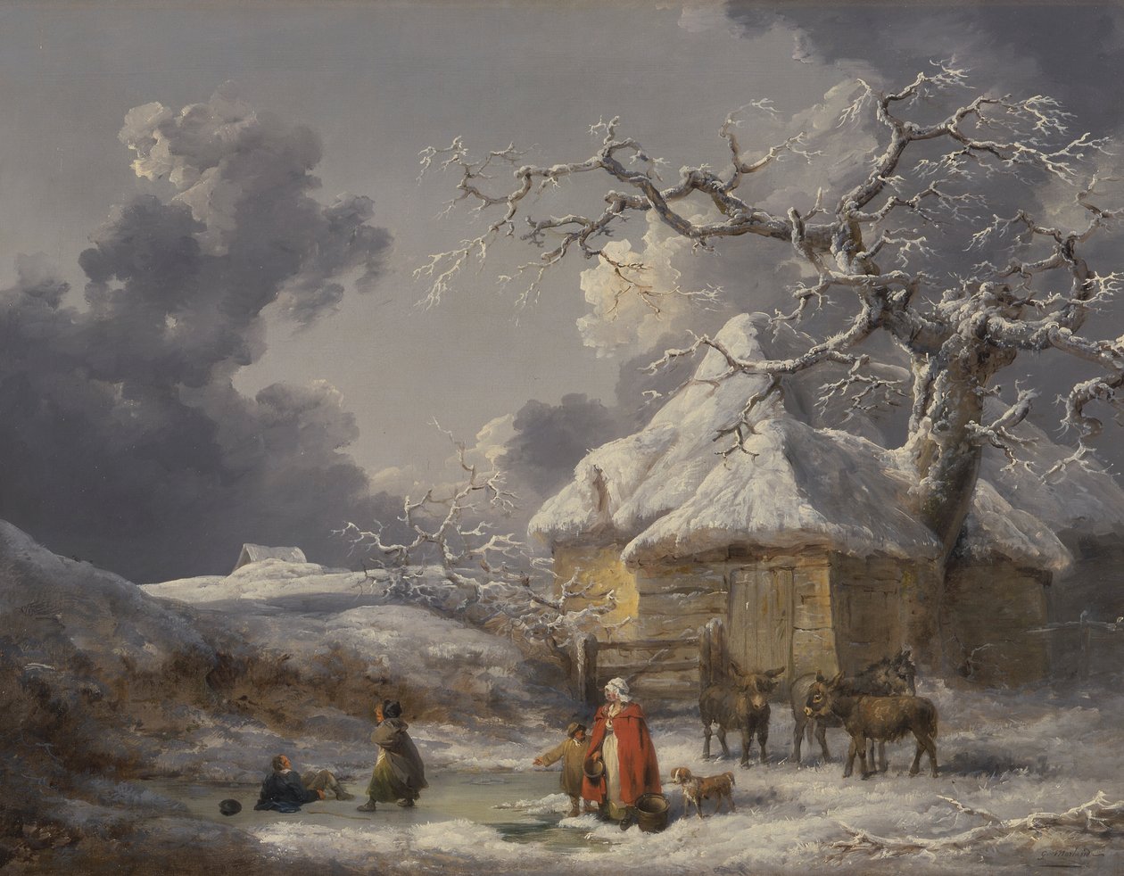 Rakamlarla Kış Manzarası by George Morland